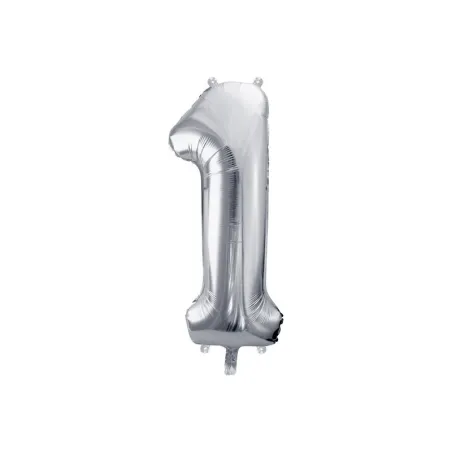 Large Foil Balloon Silver Number 1 – 86 cm