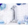 Grande Palloncino in foil argento numero 1 – 86 cm