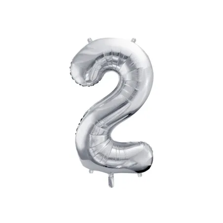 Grande Palloncino in Foil Argento Numero 2 – 86 cm