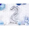 Large Foil Balloon Silver Number 2 – 86 cm