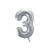 Grosser Folienballon Silber Zahl 3 – 86 cm