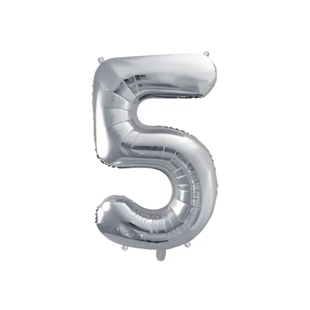 Large Foil Balloon Silver Number 5 – 86 cm