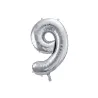 Grande Palloncino in Foil Argento Numero 9 – 86 cm
