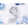 Large Foil Balloon Silver Number 9 – 86 cm
