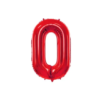 Grosser roter Luftballon Zahl 0 – 86 cm