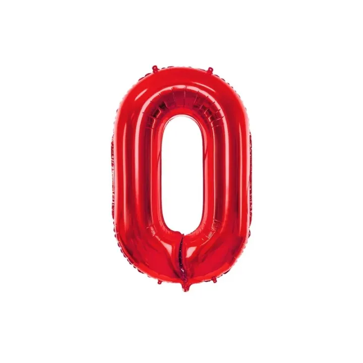 Grand ballon rouge chiffre 0 – 86 cm