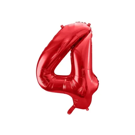Grand ballon rouge chiffre 4 – 86 cm
