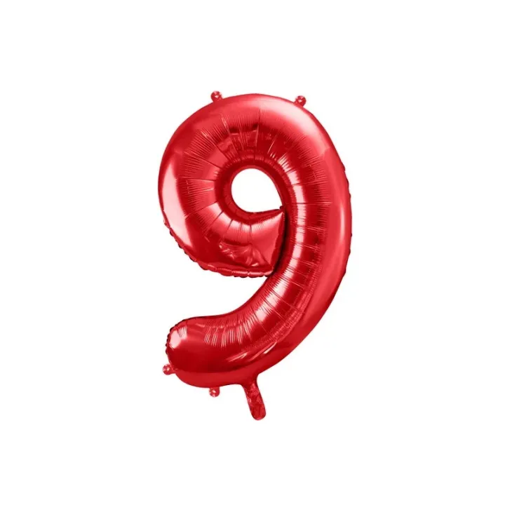 Grande Palloncino rosso numero 9 – 86 cm