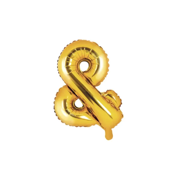 Goldener Buchstabenballon Und-Zeichen – 35 cm
