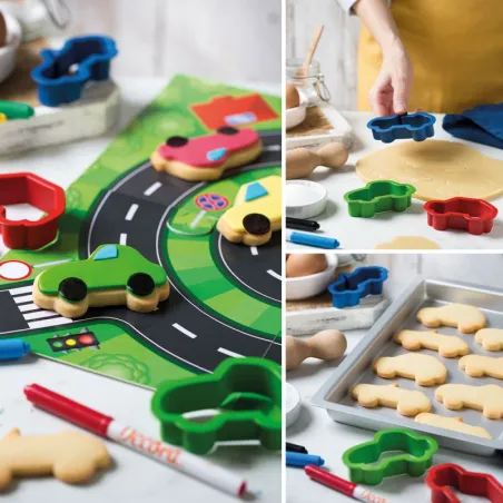 Set d'emporte-pièces voiture, 3 modèles, pour biscuits