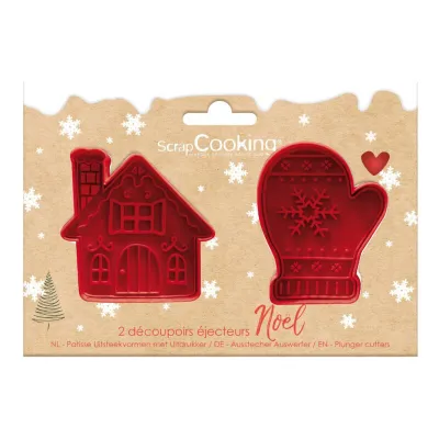 Ausstecher mit Auswerfer Weihnachtsmotive, 2er Set