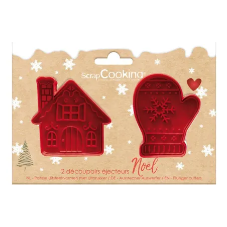 Cookie cutter with ejector Christmas motifs, set of 2