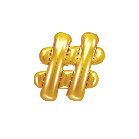 Ballon doré en forme de hashtag – 35 cm