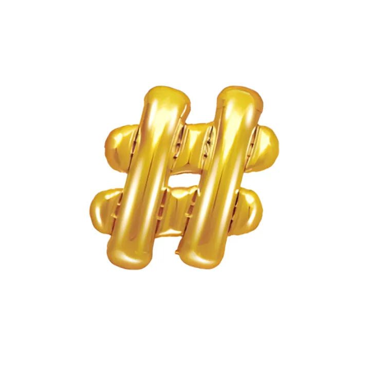 Goldener Ballon Hashtag-Zeichen – 35 cm