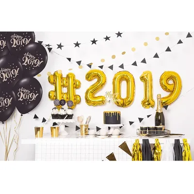 Goldener Ballon Hashtag-Zeichen – 35 cm