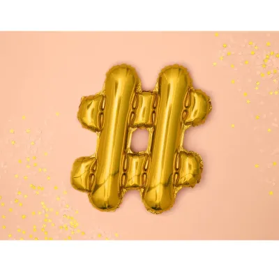 Ballon doré en forme de hashtag – 35 cm