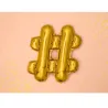 Palloncino dorato con simbolo hashtag – 35 cm