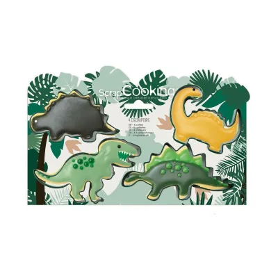 Dinosaurier-Ausstecher-Set, 4-teilig, Edelstahl