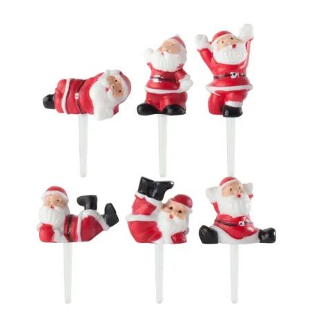 Cake Topper Pères Noël, 6 sujets
