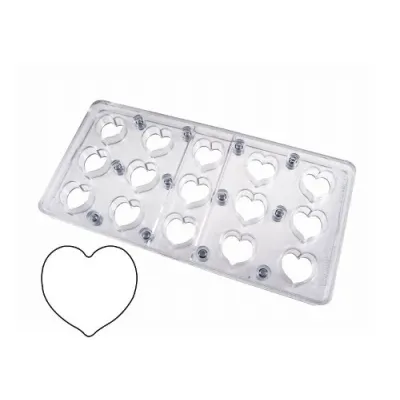Magnetic Mould praline mold hearts, 15 pralines