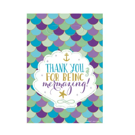 Mermaid Wishes gift bags 23.9 x 16.5 cm, 8 pieces