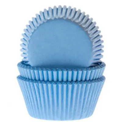 Babyblaue Mini Cupcake Förmchen, 60 Stück