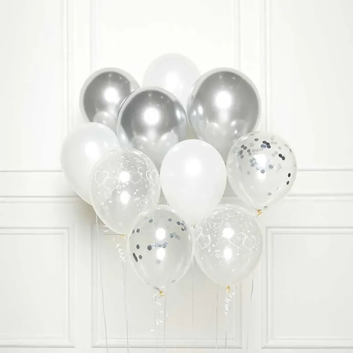 Bouquet di palloncini argento, 10 pezzi