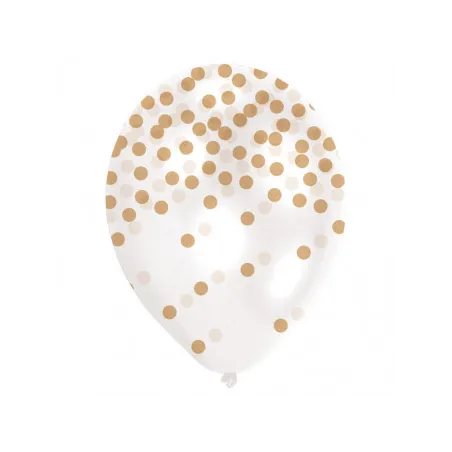 Ballone mit Konfetti Gold, 6 Stück