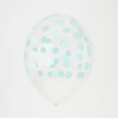 Ballon mit Türkis Punkten, 5 Stück