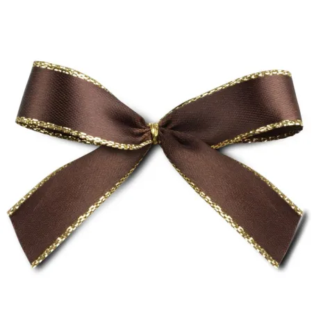 Noeud avec clip, marron/or