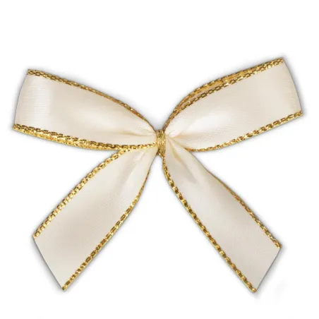 Fiocco con clip, crema/oro