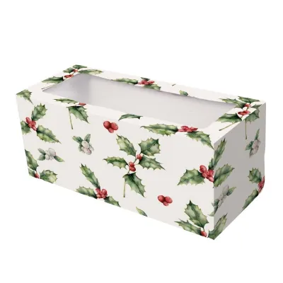 Bûche Schachtel Weihnachten, 30.4 x 12.7 x 12.7 cm