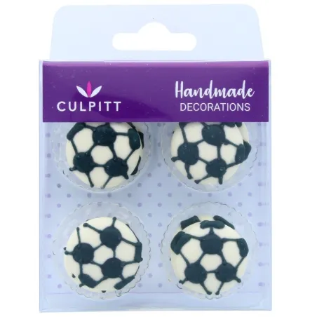 Décoration en sucre seulement football, 12 pièces