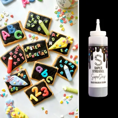 Super Sprinkles Glassa per torte a goccia nera, 300 g