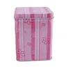 Tea caddy Pink flowers, 86 x 86 x 110 mm