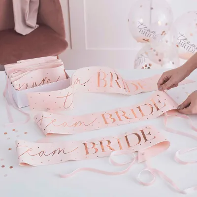 Team Bride Schärpen, 6 Stück