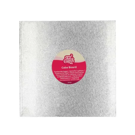 Piatto torta sottile quadrato 30,5 cm, argento