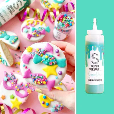 Super sprinkles glassa per torte a goccia turchese, 300 g