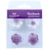 Sugar decoration flowers purple, 12 pieces