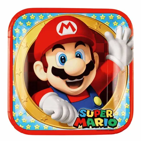 Assiettes en carton Super Mario, 8 pièces