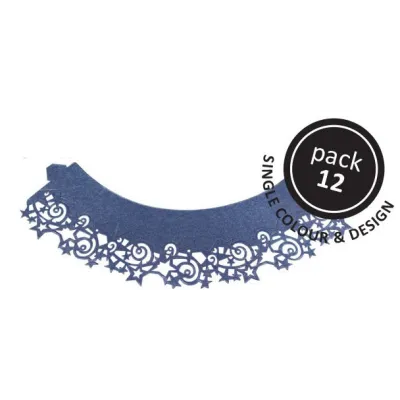 Cupcake Wrapper Sterne Blau, 12 Stück