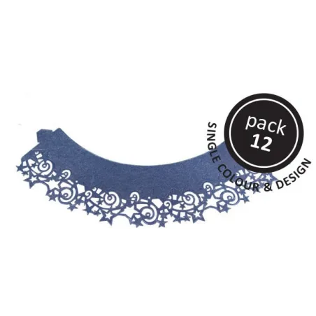 Cupcake Wrapper Stelle blu, 12 pezzi