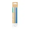 Candele argento, blu e verdi, 12 pezzi