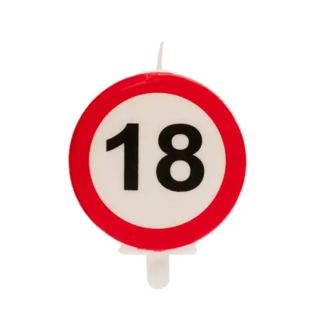 Bougie Panneau d'interdiction 18 ans, 6.3 cm