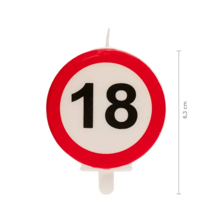 Candle prohibition sign 18 years, 6.3 cm