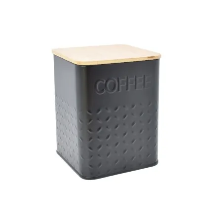 Coffee tin with bamboo lid, 110 x 110 x 140 mm