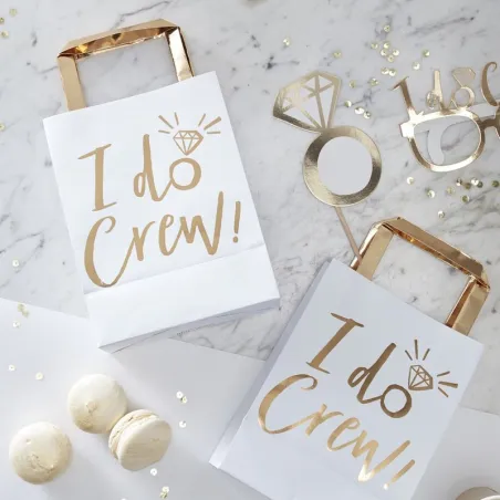 Sacs de fête "I do Crew", 5 pièces