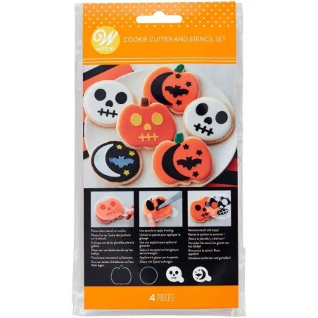 Set di stampini e tagliabiscotti per Halloween, 4 pezzi