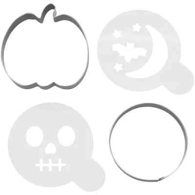 Set di stampini e tagliabiscotti per Halloween, 4 pezzi