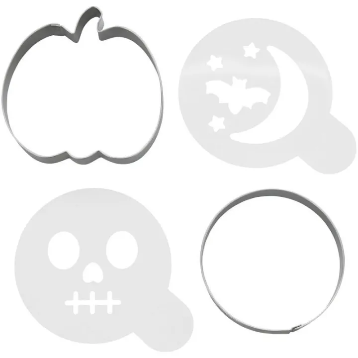 Ausstecher & Schablonen Set Halloween, 4-teilig